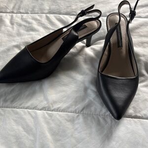 French Connection Black Slingback Heels